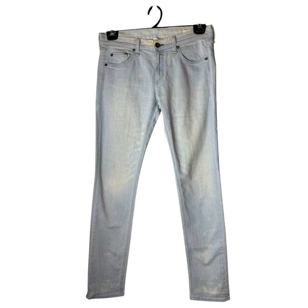 Rag & Bone Jeans Women 27 Blue‎ Ashling Light Wash Bleached Denim Slim Fit